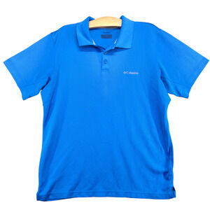 Columbia Omni-Shade Men's Polo Shirt Blue XL Short Sleeve Sun Protection